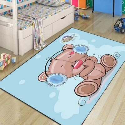 Еще синий пол коричневая забавная медведи снег наушники 3d печати Нескользящие из