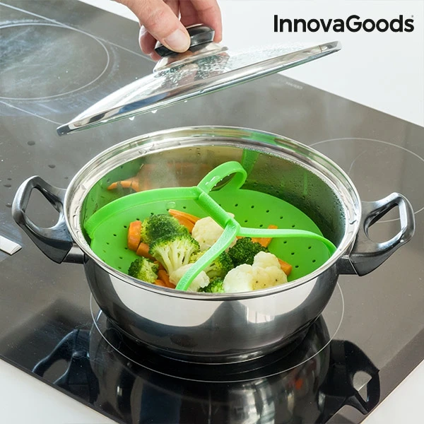 Innovagoods Vaporera para Verduras Plegable Silicona Cocina Fashion Comida saludable здоровая еда Verde | Дом и сад