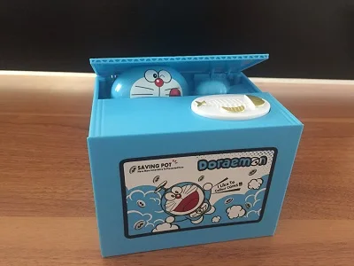 1 х Копилка Doraemon/Minions/Kumamon, подарок на день рождения и Рождество, мультяшная копилка - Цвет: Doraemon