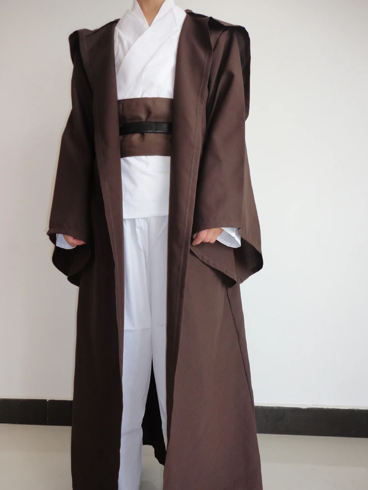 Звездный халат Star Wars для взрослых с капюшоном халат джедая Kinight Косплей черный/коричневый плащ Анакин Скайуокер Obi-Wan 6 Размер