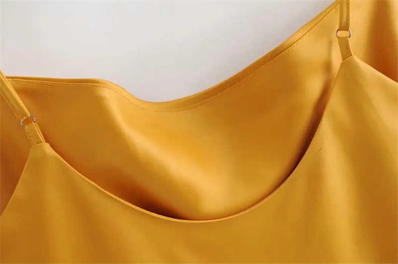 Однотонный на брительках миди шелковое платье Женский пикантный низкий разрез