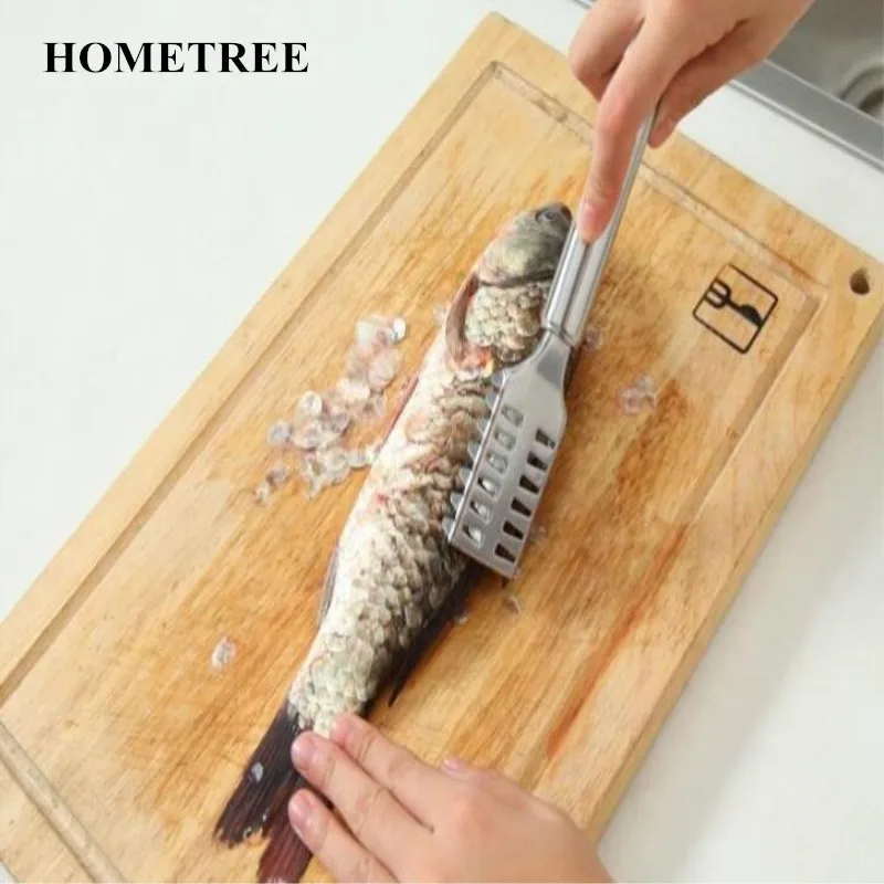 

HOMETREE Fast Cleaning Fish Skin Stainless Steel Fish Scales Scraper Remover Cleaning Peeler Seafood Kitchen Gadgets Tools H284