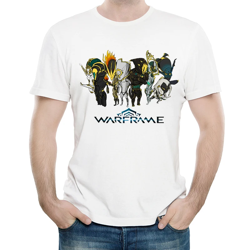 Warframe Футболка белая Цвет Мужская модная футболка с короткими рукавами принтом и