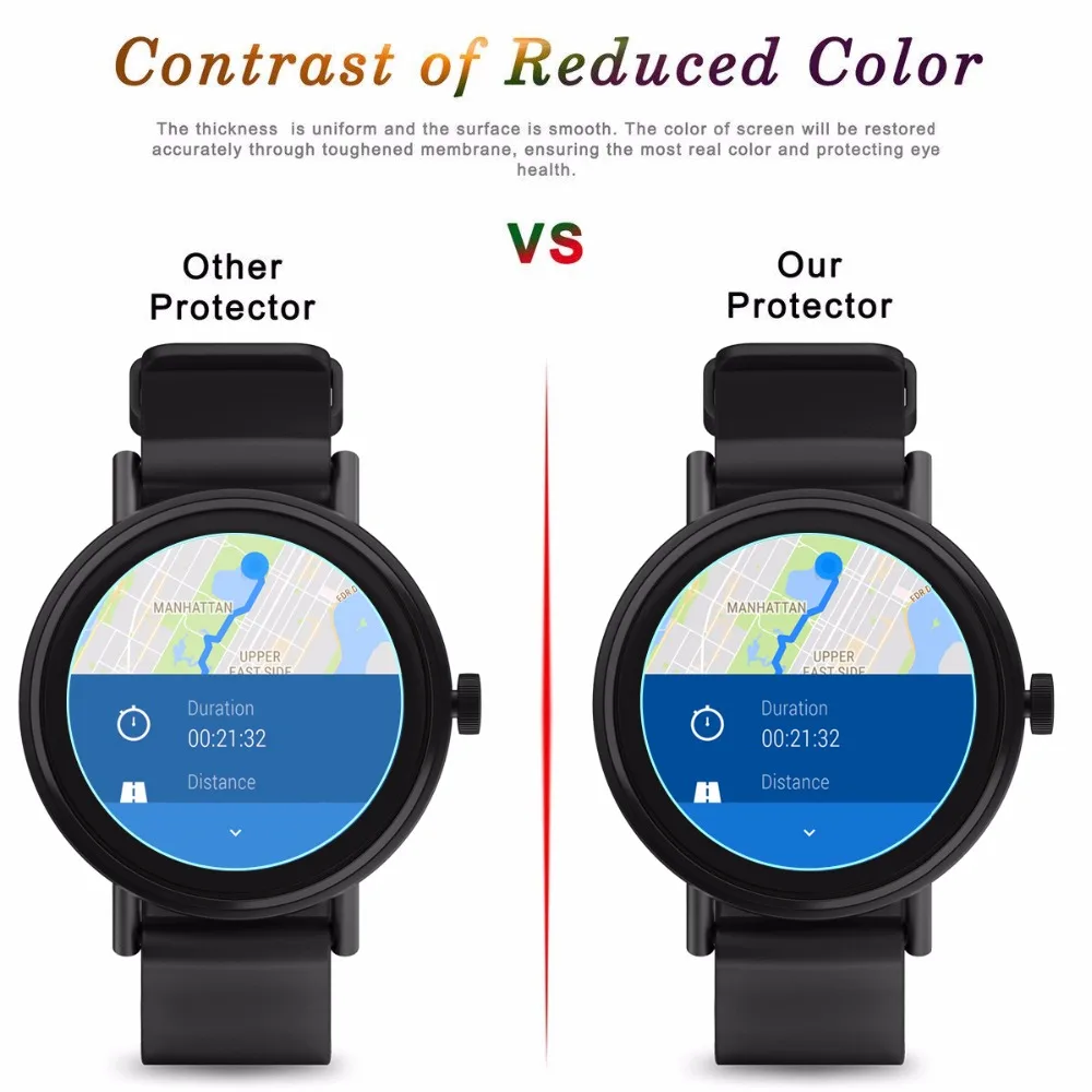 3 шт Защита экрана для Misfit Vapor 2 Watch (41 мм 46 мм) закаленное защитное стекло 9H 2.5D HD