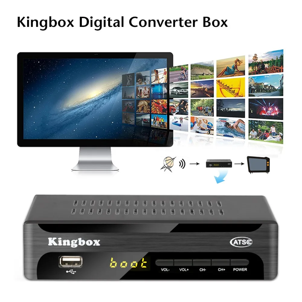 Leelbox цифровой преобразователь для аналогового ТВ Q03S ATSC конвертер коробка HD 1080P с