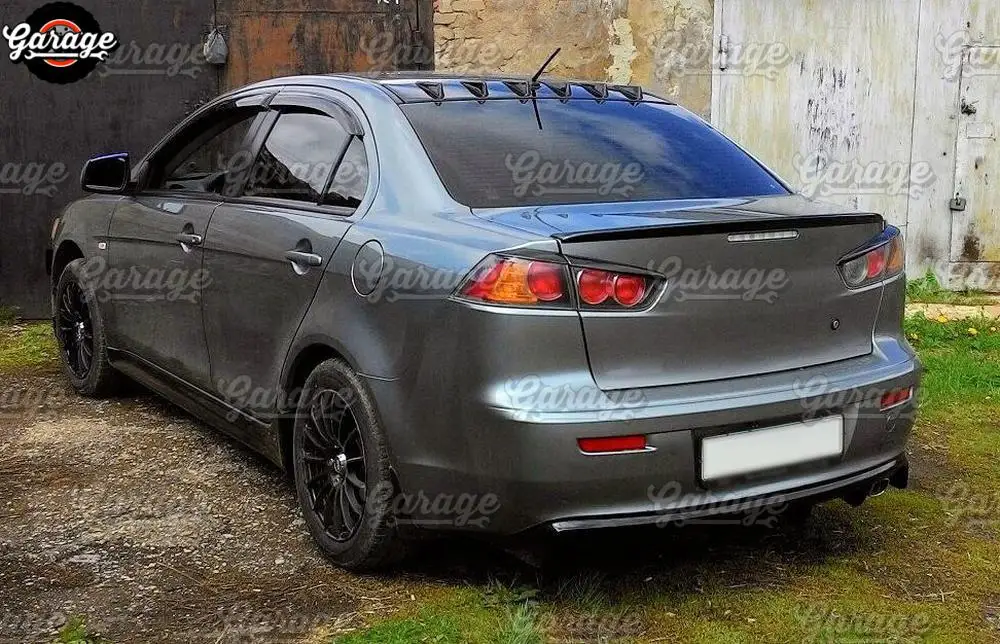Спойлер на крыше с шестью плавниками для Mitsubishi Lancer 10 2007- ABS пластик навес Аэро крыло украшение автомобиля Тюнинг стиль