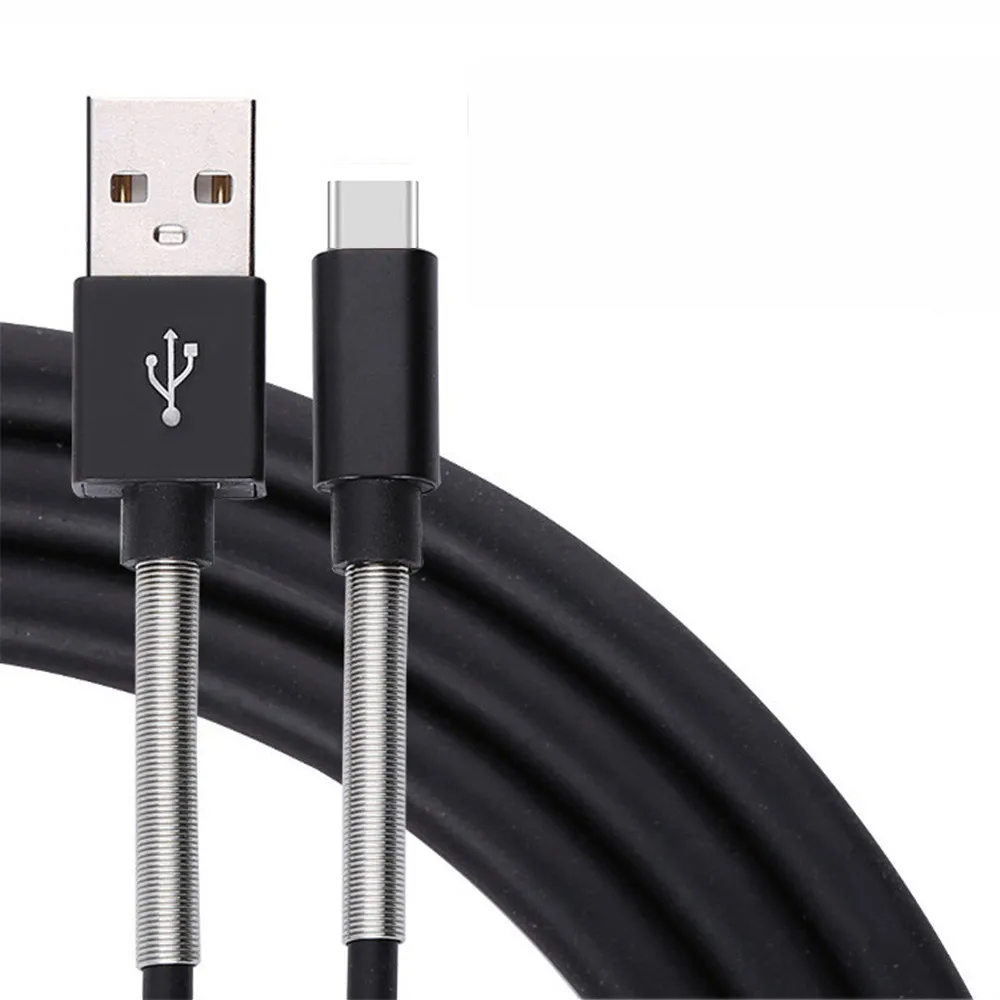 Пружинный кабель для зарядки и передачи данных type-C 3,1, кабель для быстрой зарядки телефона, кабель usb c type-c, кабель для передачи данных type-c
