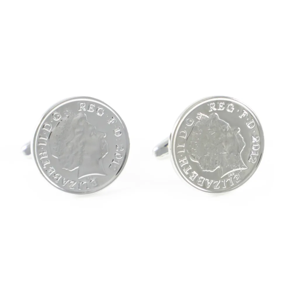 Silver Tone Penny Cuff Links British Coin Penny Cuff Links Father's Day Gift Cuff Links Birthday Gifts Cuff Links