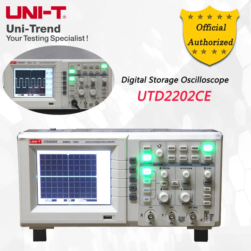 

Цифровой запоминающий осциллограф UTD2202CE, UNI-T, 2 канала, полоса пропускания 200 МГц, частота дискретизации 1GS/s, USB-связь