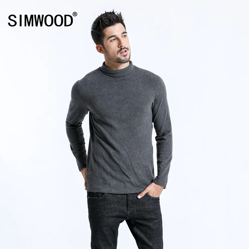 SIMWOOD 2019 брендовые Футболки с длинным рукавом мужские модные облегающие хлопковые