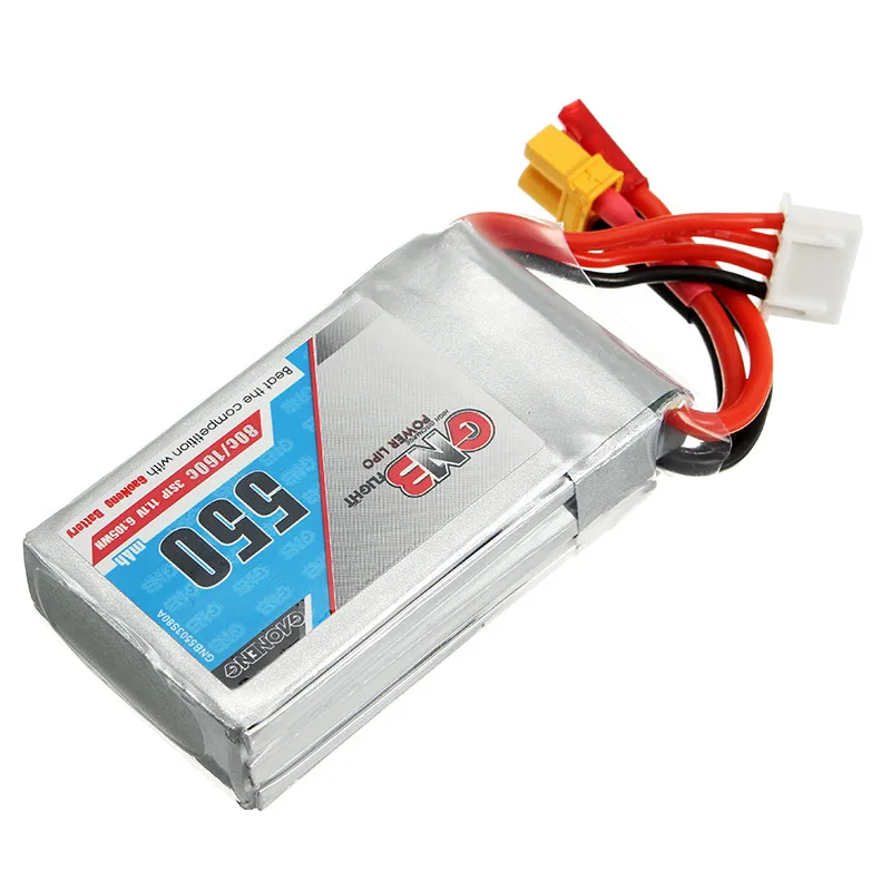 Rechargeable Lipo Battery Gaoneng GNB 11.1V 550mAh 80/160C 3S JST/XT30 Plug | Игрушки и хобби