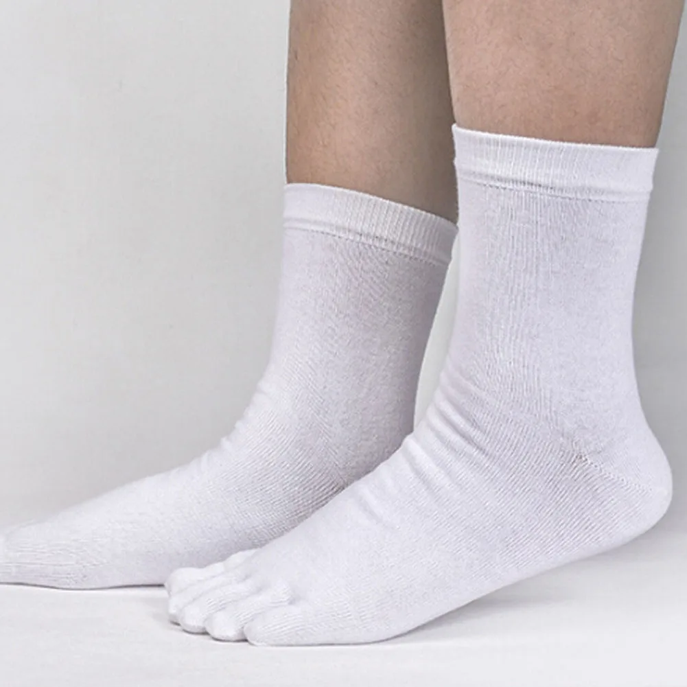 

1 Pair Autumn Winter Warm Style Polyester-cotton Five Finger Pure Cotton Toe Sock 5 Colors For Men