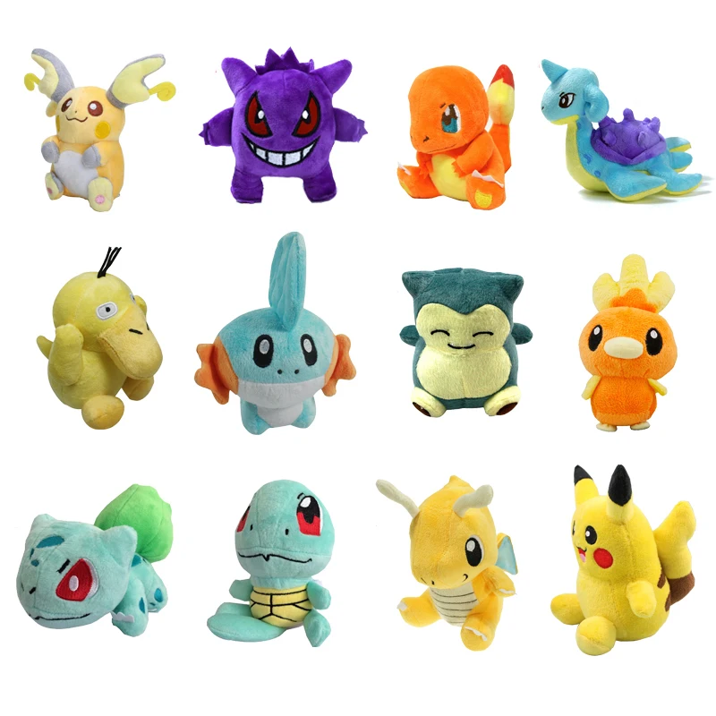 Мультяшные плюшевые игрушки 12 16 см Snorlax Charmander Bulbasaur Squirtle Dragonite милые мягкие куклы