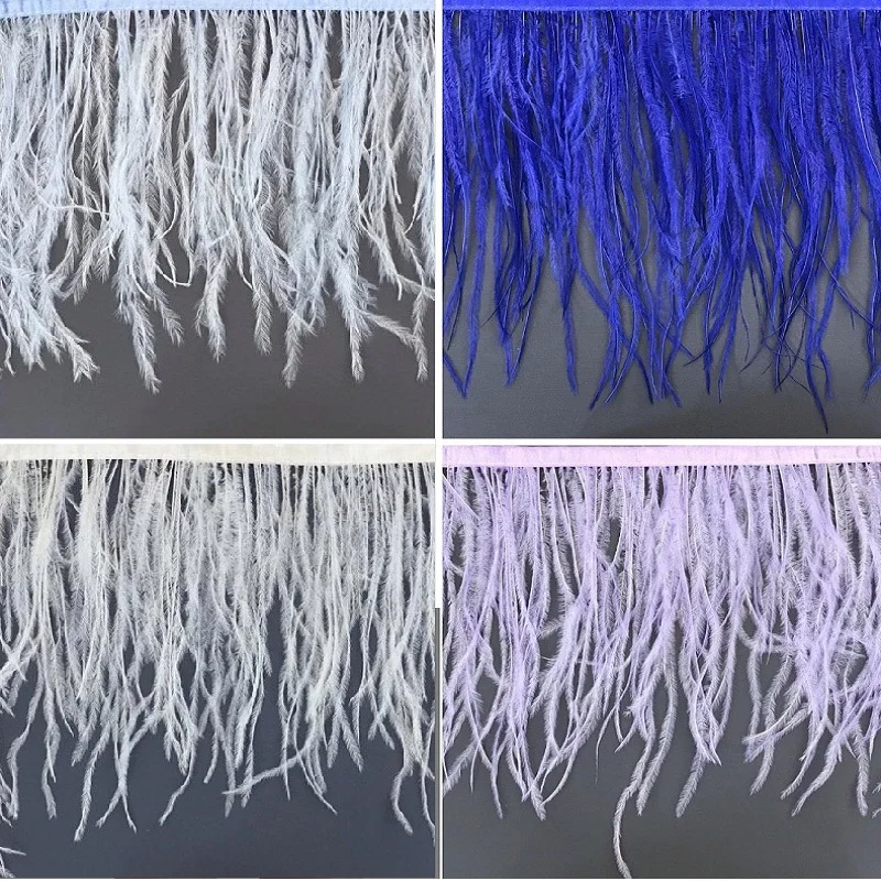16-18cm Lenght Ostrich feathers on a ribbon for sewing dresses boa and other price per meter DIY beautiful fringe trims MA | Дом и сад