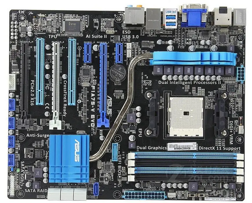 Разъем FM1 для ASUS оригинальная б/у настольная плата EVO AMD A75 DDR3 USB3.0 SATA3|Материнские