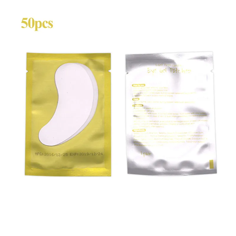 50pcs Gold Профессиональные 50 пар накладки для наращивания ресниц под гелевыми подушечками для глаз салонные накладки для ресниц Бесплатный подарок накладки для макияжа - Цвет: 50pcs Gold