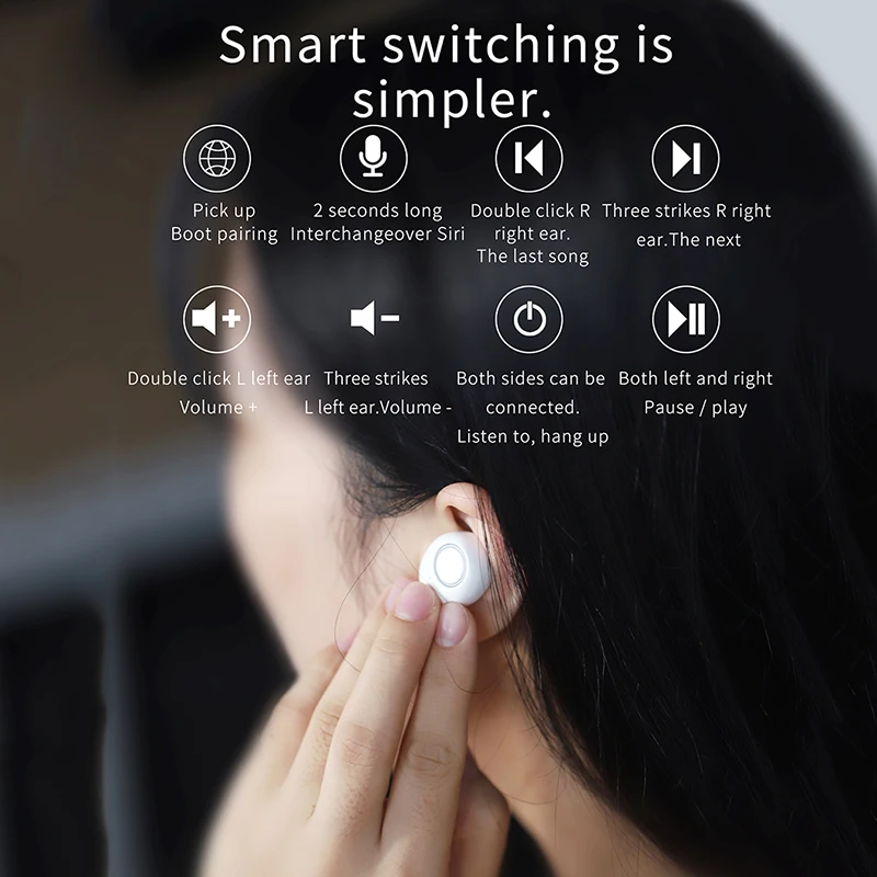 Bluetooth 5 0 наушники TWS беспроводные Blutooth Handsfree спортивные игровая гарнитура для