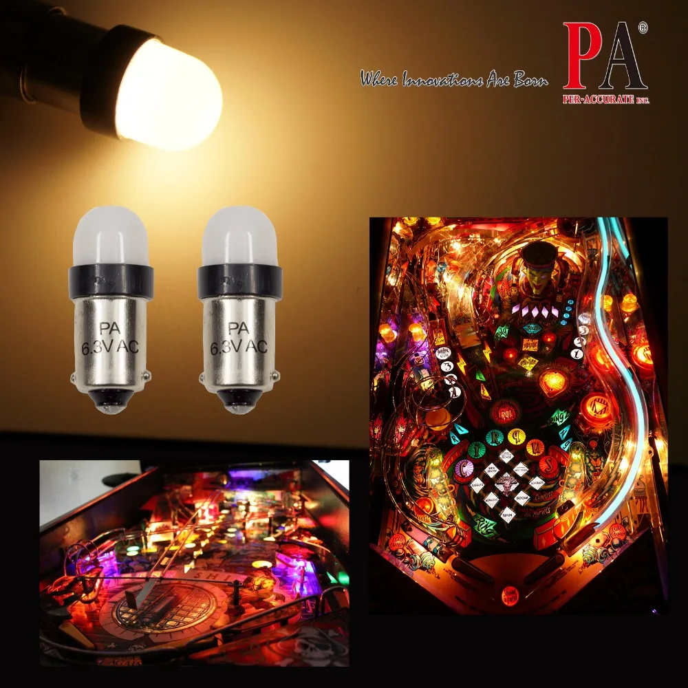 PA LED 20 шт. x #1893 #44 #47 #1847 BA9S 2SMD 2835 пинбол машина приборная панель лампа 6 3 в матовый 8