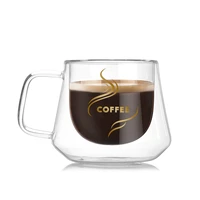 designer diamond cut double wall glass anti scald bar cafe house professional barista coffee mug tea espresso thermo cup teacup