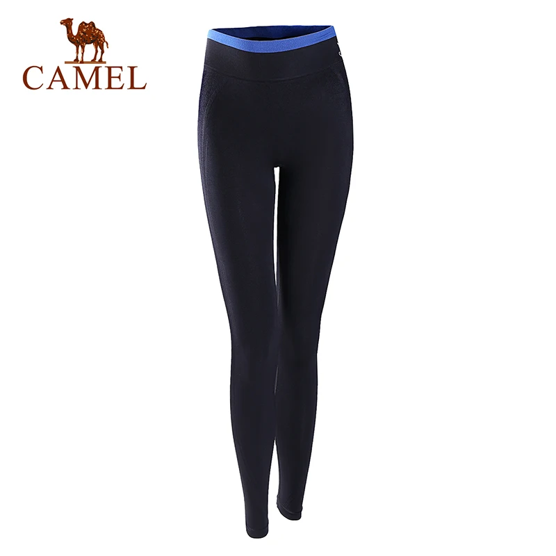 CAMEL, женские спортивные колготки, леггинсы для бега, штаны для йоги, для фитнеса, мягкие, высокая талия, дышащие, для спортзала, компрессионные колготки, штаны - Цвет: Black