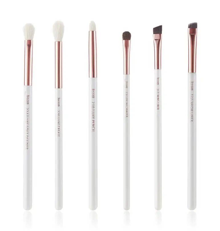 T221(6pcs) Jessup щеточки жемчужные белые/розовое золото щеточки для макияжа набор Профессиональная Кисть для макияжа натуральные волосы основа для макияжа рассыпчатые румяна - Handle Color: T221(6pcs)