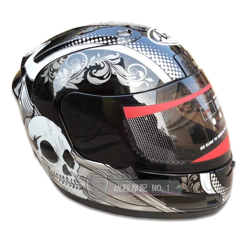 Череп мотоциклетный Полнолицевой шлем Dot Approved Capacetes Casco M L XL XXL размер гоночный
