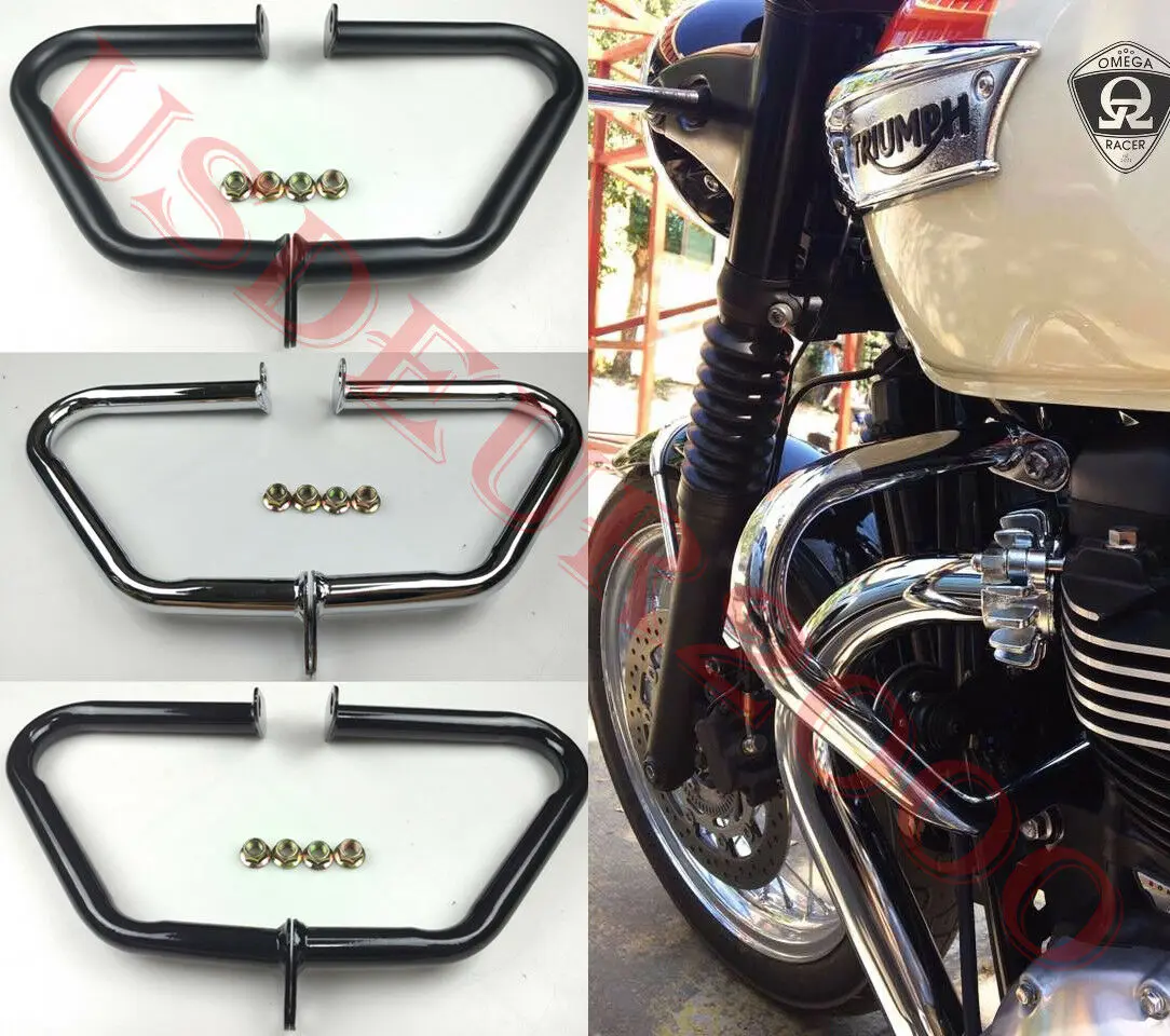 Автострада защита двигателя для Triumph Bonneville T100 T120 Thruxton Street двойной Кубок Speedmaster 16 17 18 19 черный хром