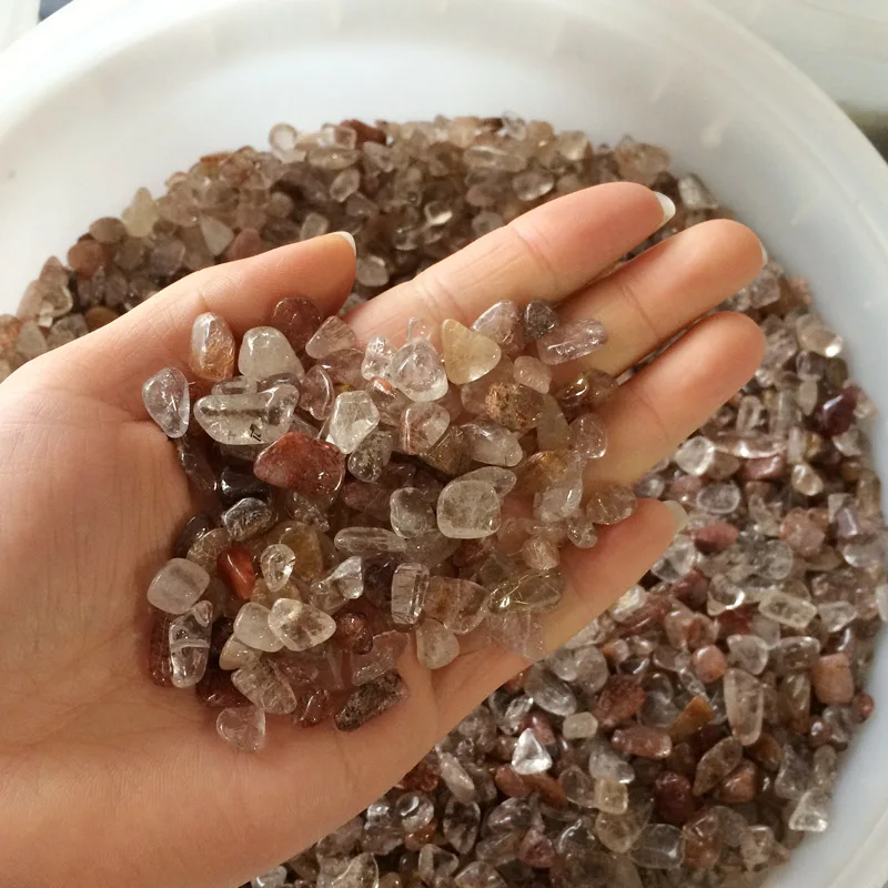 

50g Natural Rutilated Quartz Hair Crystal Rock Quartz Mineral Specimen Fish Tank Garden Flowerpot Decoration Degaussing Stones