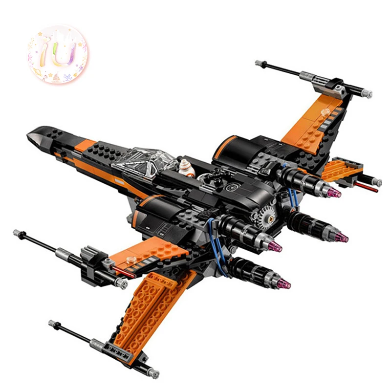 Legoings 75102 Звездные серии Poe X wing боец Строительные блоки набор подарок на день
