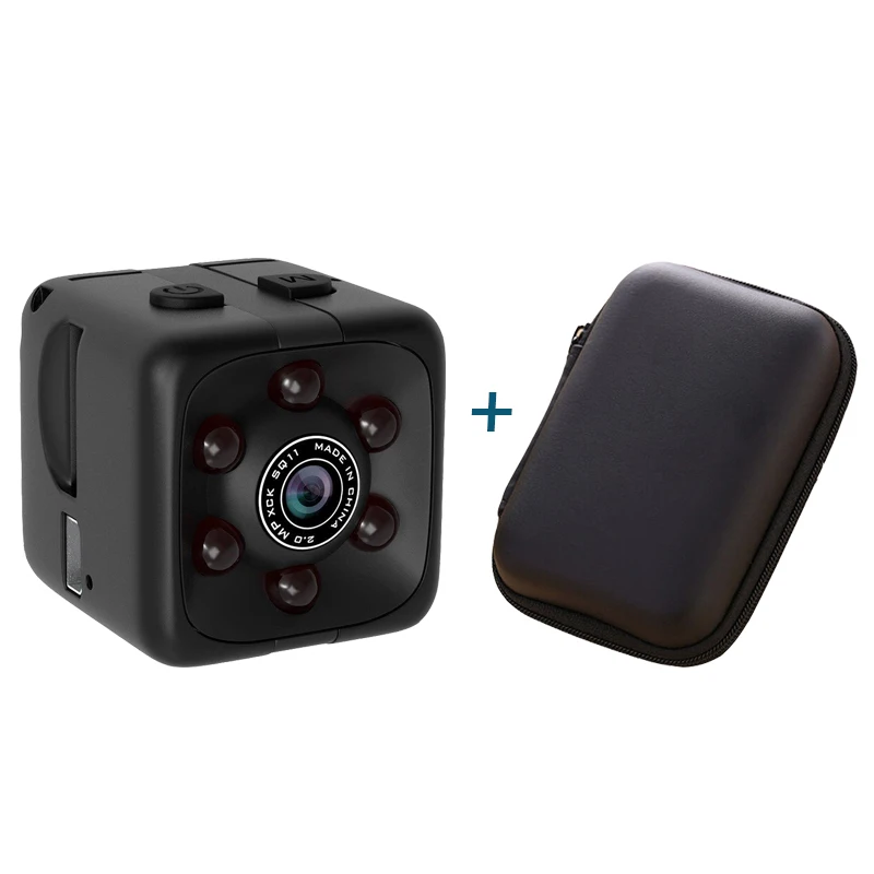 SQ11 PRO мини-камера HD камера ночного видения Мини Видеокамера экшн маленькая камера секретная espia камера s поддержка TFcard - Цвет: Black Case