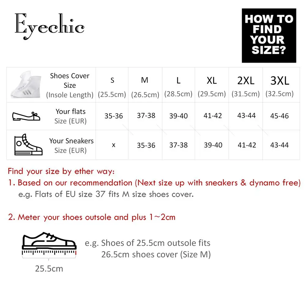 Eyechic водонепроницаемые чехлы для обуви Водонепроницаемые силиконовые чехлы для обуви для защиты от дождя пластиковые