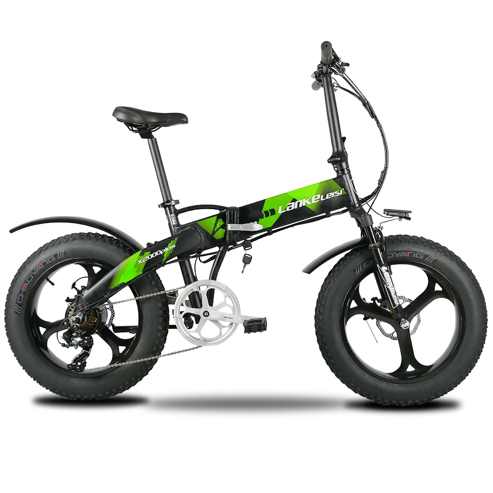 Lankeleisi X2000Plus Электрический велосипед Fat Tire Ebike 7 скоростей полный Suspenion складной