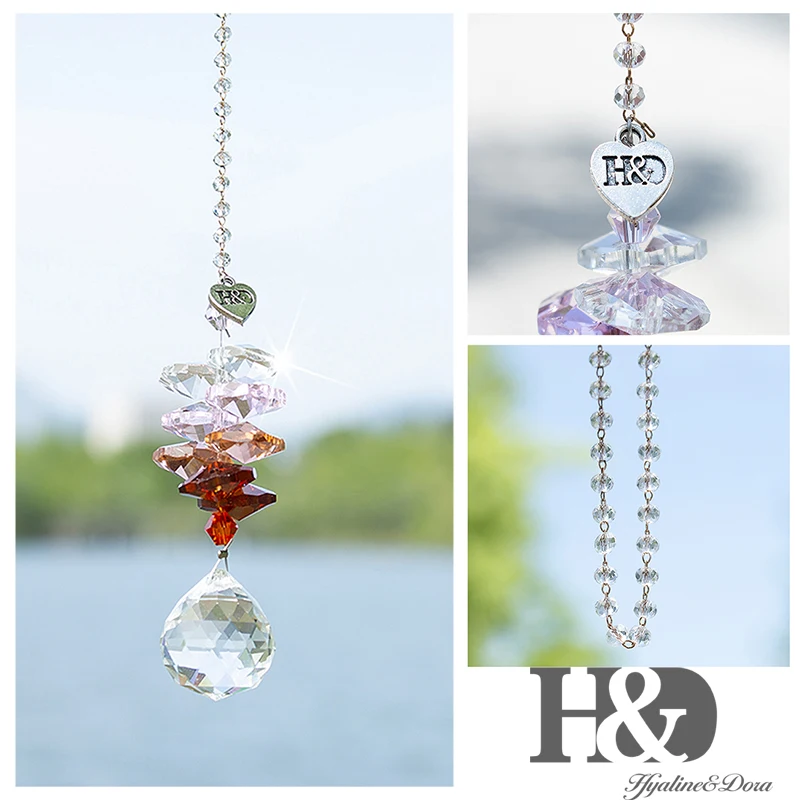 H &amp D хрустальная люстра шар Ловец Солнца висячий орнамент Радужное окно Suncatcher