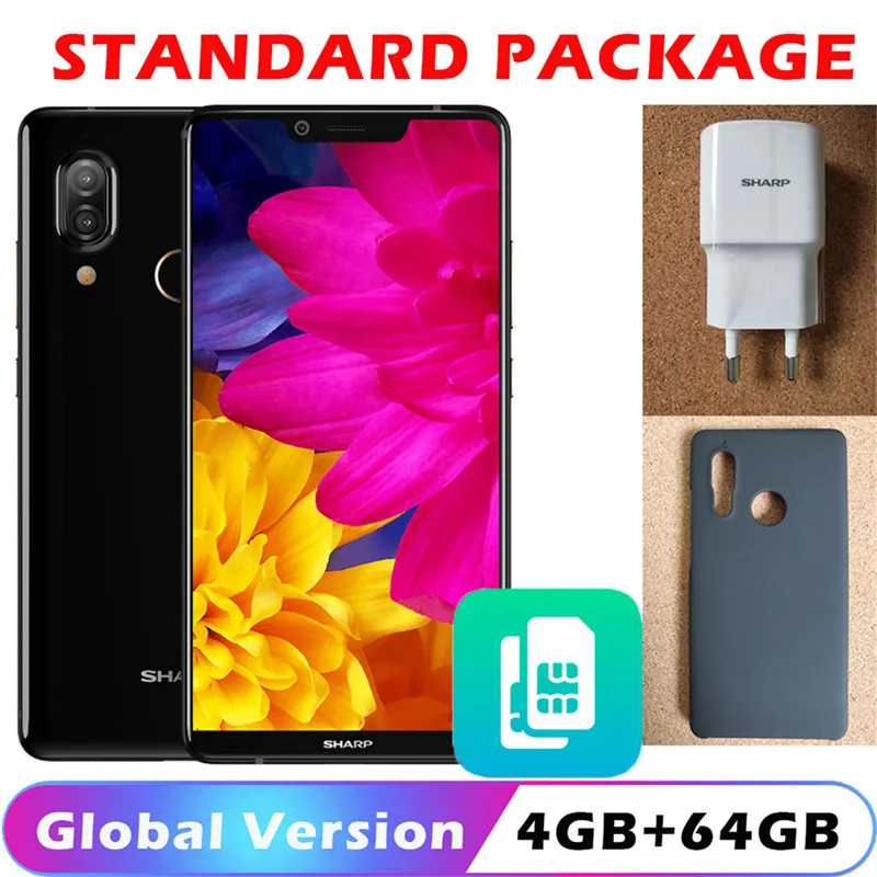Standard Package Смартфон SHARP S3 SHARP AQUOS S3 4 Гб+ 64 Гб 6,0 ''FHD+ Восьмиядерный процессор Snapdragon630 Android 8,0 12 МП 3200 мАч, мобильный телефон - Цвет: Standard Package