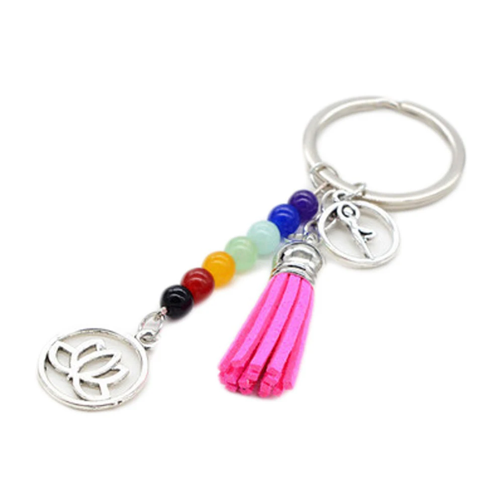 Семь чакр Йога Энергия фитнес брелок Лотос кисточка кулон подарок | Украшения и