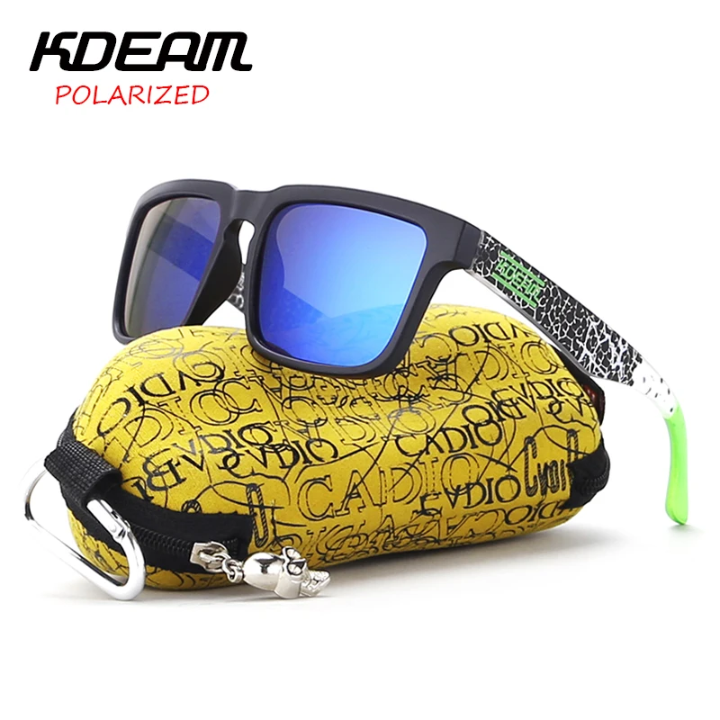 KDEAM спортивные мужские Квадратные Солнцезащитные очки Полароид de sol masculino HD