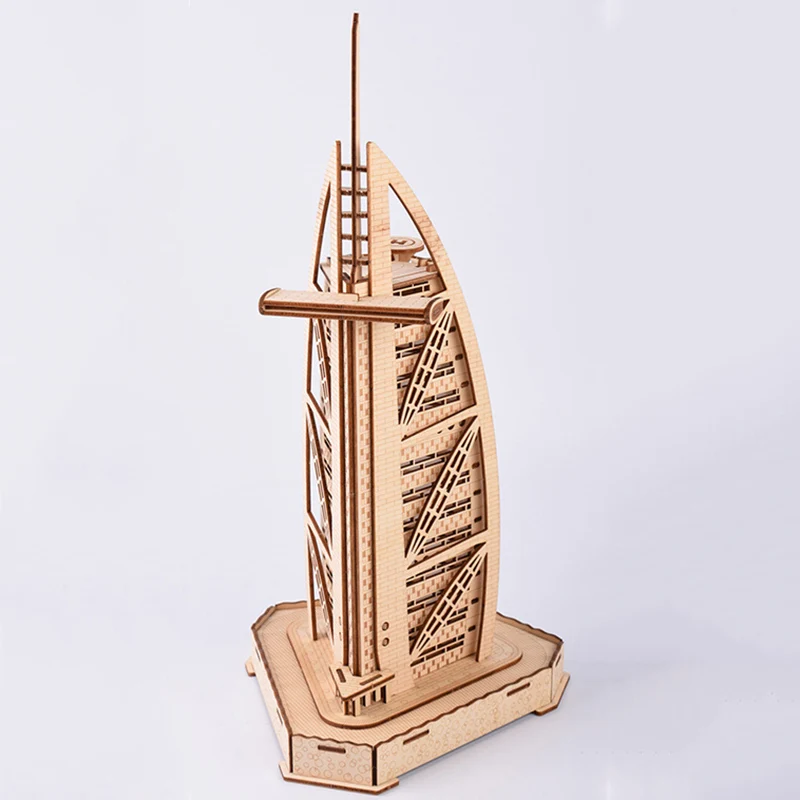 Деревянные 3d модели Burj Al Arabic для детей и взрослых Обучающие в сборке