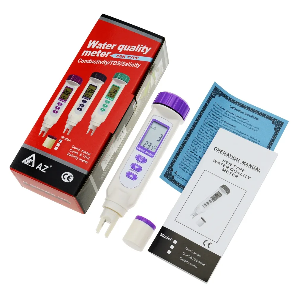 Pentype Dual Meter Water Quality Tester Conductivity Temperature Multipoint Calibration w/ IP65 Rating Auto Power Off | Инструменты