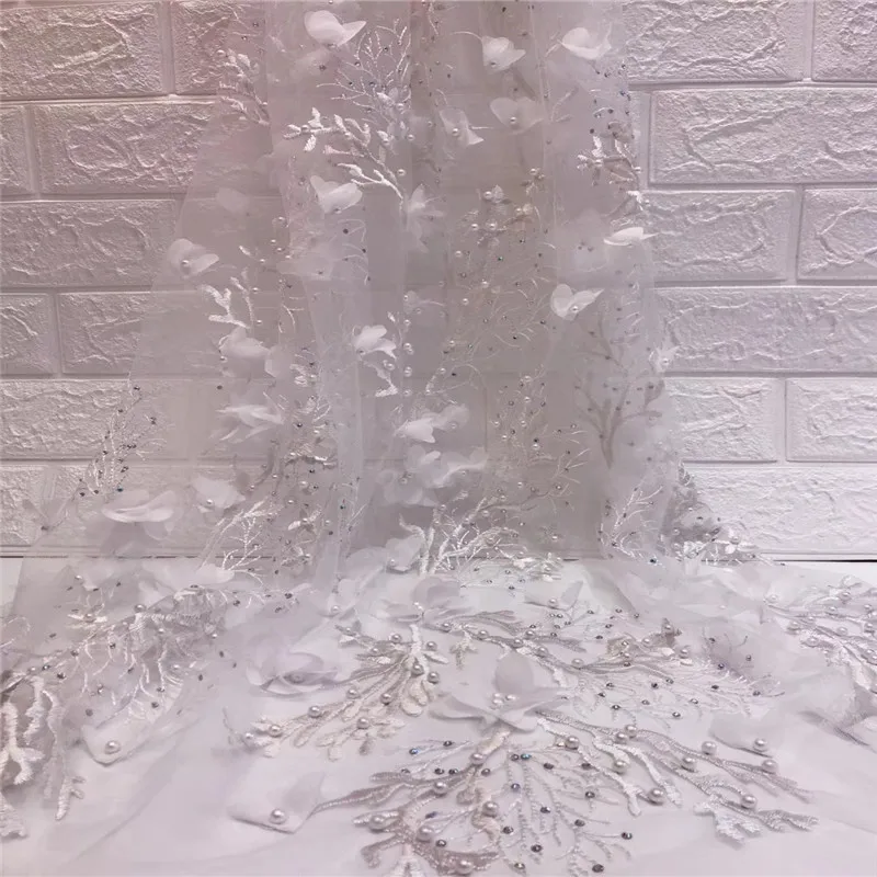 3D цветы Детские розовый вышивка Французский Кружева высокого класса Африканский