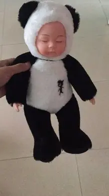panda Беби борн, пупсы спящая кукла в одежде зайца 42 см. спит с ребенком, мягкая игрушка для девочек,куклы лол плюшевые игрушки, новогодние подарок на день рождения для детей на коллекцию, из России - Цвет: panda