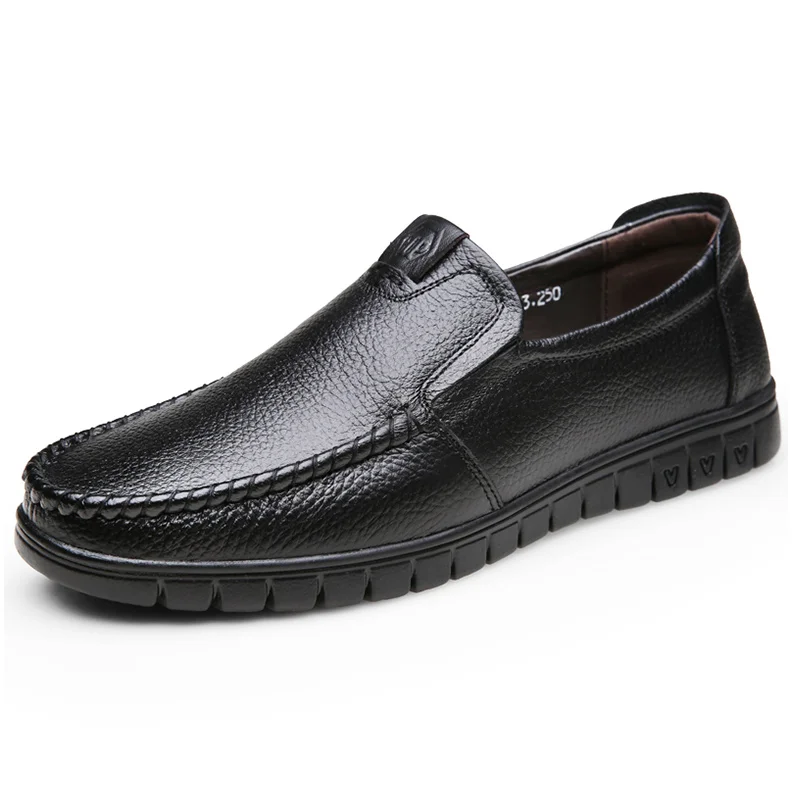 K9121688127Black CAMEL/весенние мужские туфли кожаные мужские лоферы, Нескользящие повседневные износостойкие мужские деловые туфли для среднего возраста с мягкой подошвой 38-45 - Цвет: K9121688127Black