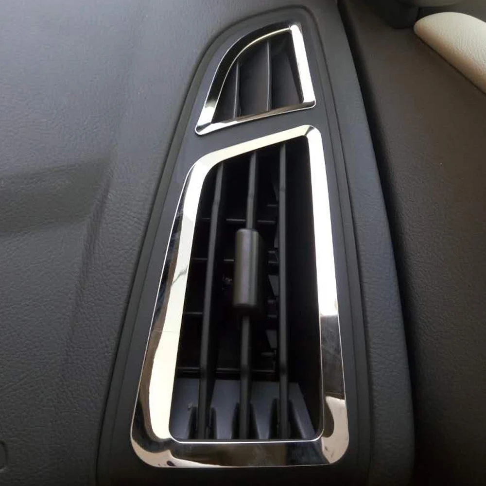 6 шт./компл. ABS Chrome Выход кондиционера с блестками украшение для Ford Focus 3 mk3 4 MK4 sedan