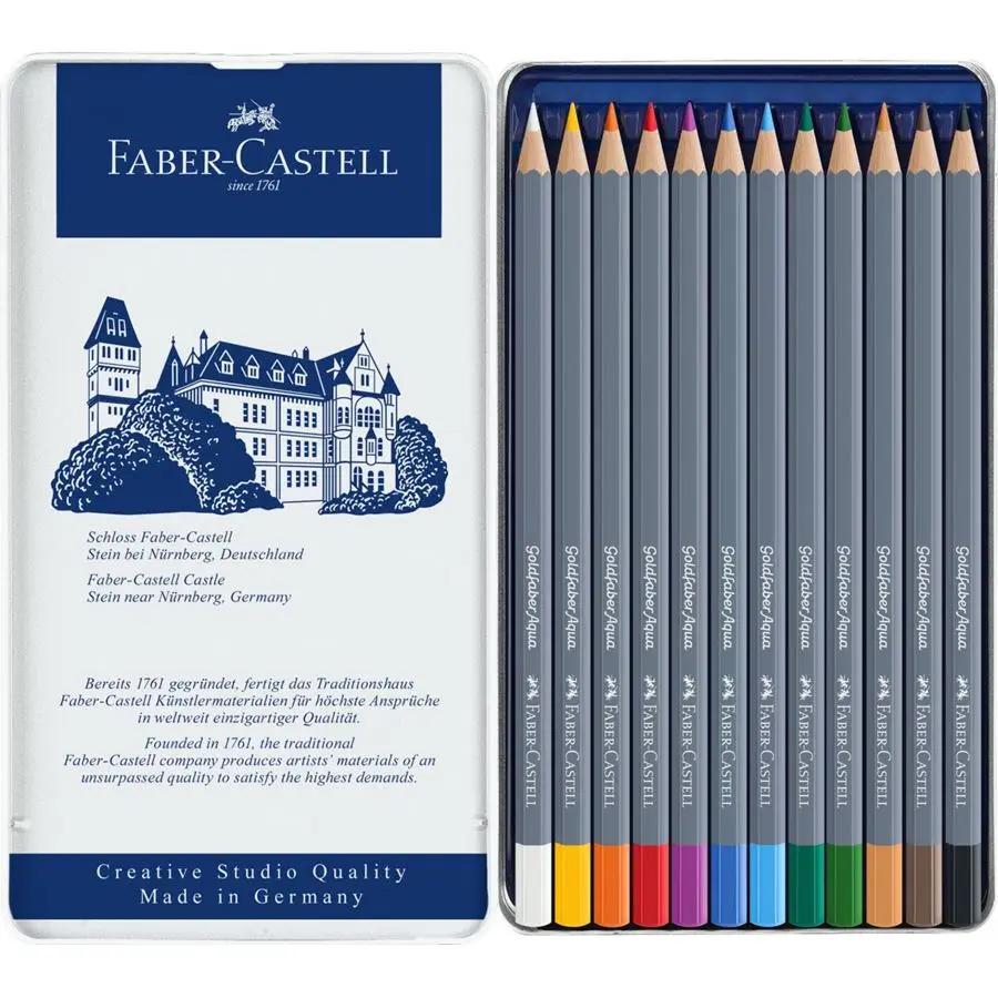 Оригинальный Faber Castell Goldfaber Aqua акварельные карандаши олова 24 набор цветных