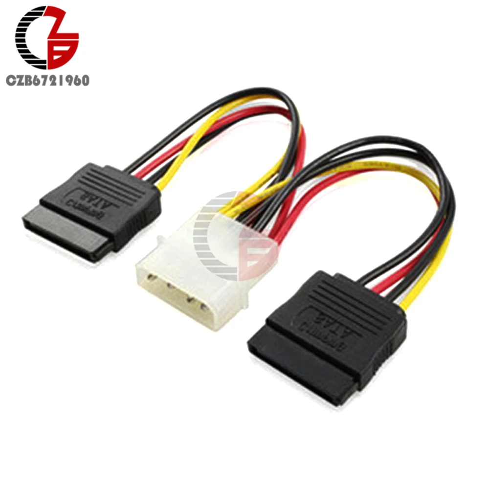 4 контактный IDE Molex к 2 серия ATA SATA Y сплиттер двойной жесткий диск адаптер Кабельный