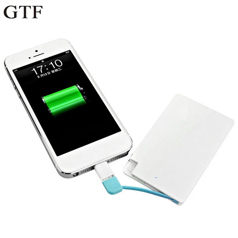 Сверхтонкий Портативный внешний аккумулятор GTF 1500 мАч USB для мобильного телефона