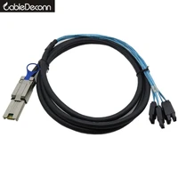 sas to sata cable sff 8088 to 4 sata 7pin mini sas 26p sff 8088 to 4sata cable with latch black cable 2m