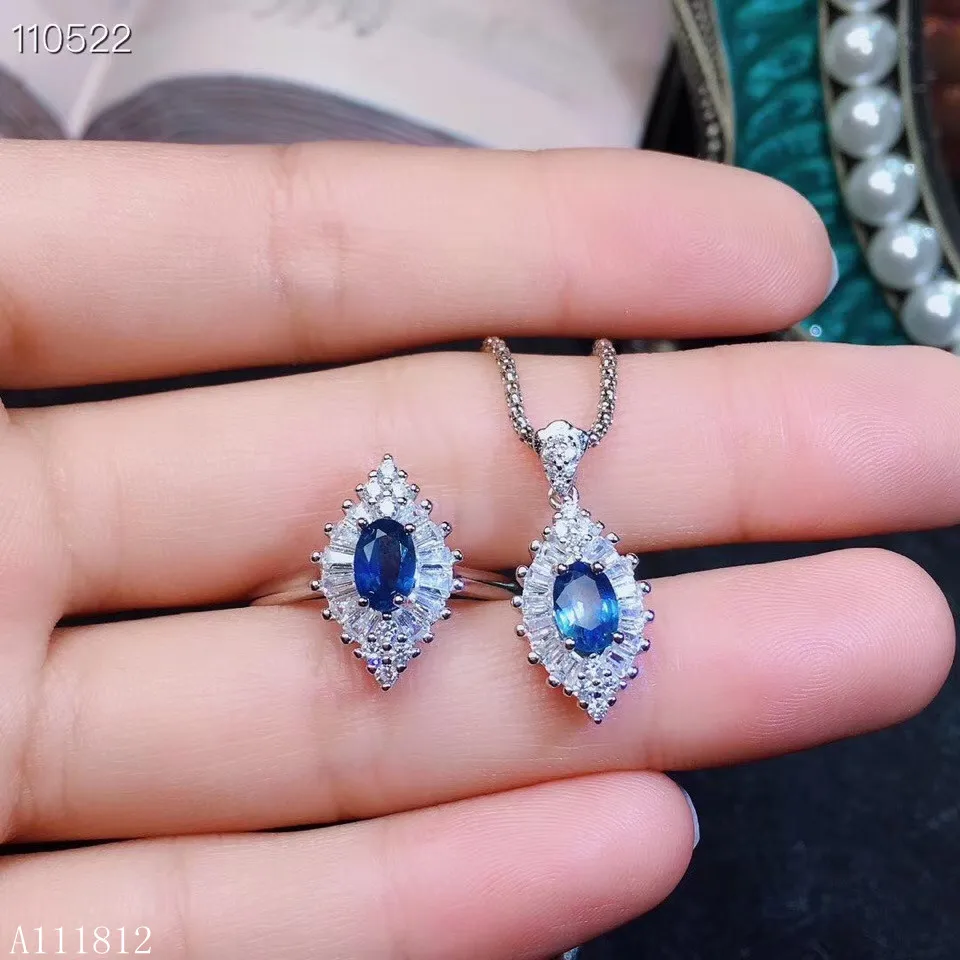 KJJEAXCMY boutique jewels комплект подвесок из серебра 925 пробы с натуральным Сапфиром И