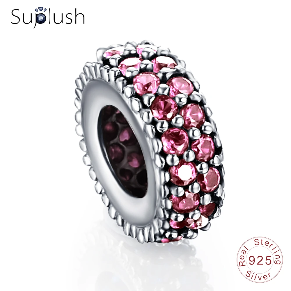 Suplush 100% 925 Серебряная Проставка Шарм бусины подходят оригинальный бренд браслет