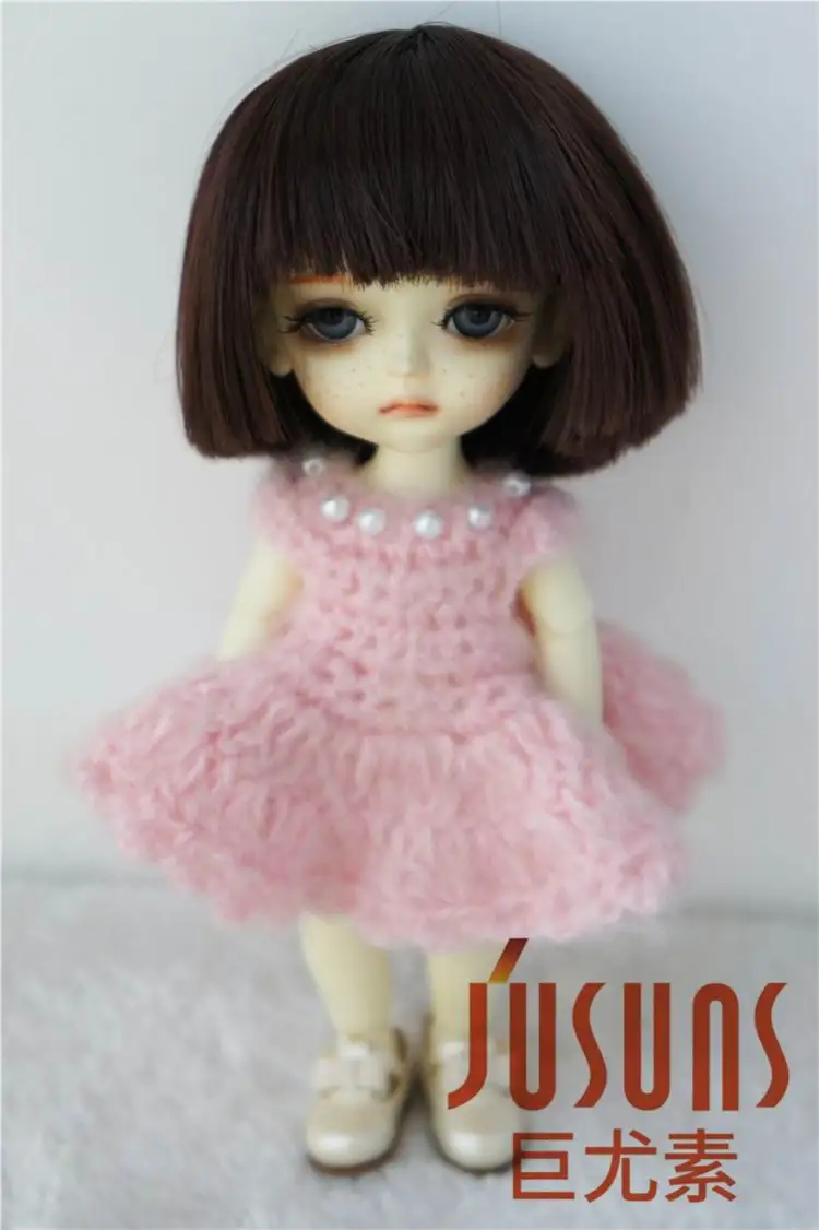 JD234 1/12 1/8 BJD парик короткая кукла бобо парик Размер 4-5 дюймов 5-6 дюймов куклы аксессуары термостойкие парики - Цвет: 5-6inch ChocolatHT33