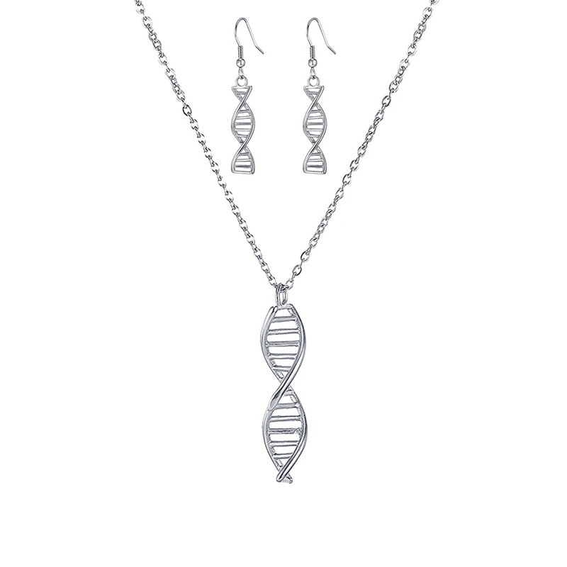 Молекулярный слой DNA, подвеска, химическая молекулярная спираль, стальные ожерелья для женщин, серебро, золото, биохимия, биология, ювелирные изделия VN049